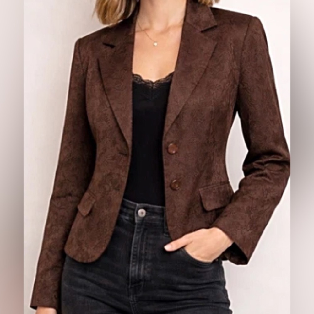Apt. 9 Beautiful, Brown Brocade Blazer